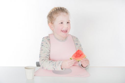 Kinderlätzchen von LaLatz, rosa mit grau