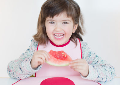 Lätzchen von LaLatz, rosa mit pink, frontal